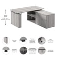 thumbnail image 4 of Scranton & Co Engineered Wood 60W x 30D Standing Desk with Storage in Gray, 4 of 8