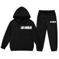 thumbnail image 6 of RUTAYY Boys 2 Piece Set City Graphic Long Sleeve Pullover Hoodie Jogger Pants Casual Everyday Wear Outfits, Black, 6 of 7