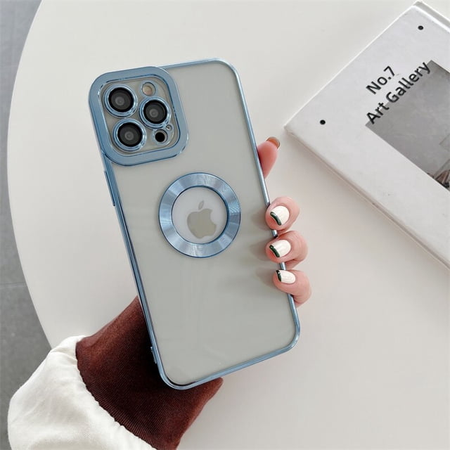 Funda de silicona transparente para iPhone, protector de lente de cámara con logotipo, cubierta de lujo para iPhone 13 Pro Max, 11, 12 Pro, XR, X, SE 3For iPhone XS Gao Jinjia LED
