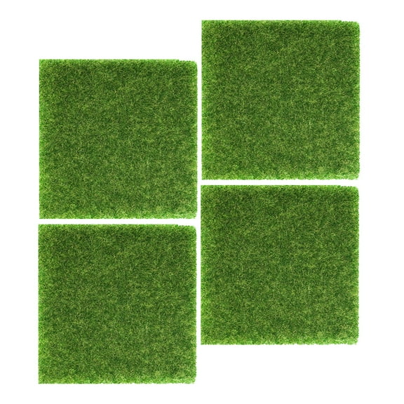 4 Pcs Artificial Lawn Moss Decor DIY Grass Turf Furnino Furniture Fake Grass Mat