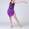 thumbnail image 6 of XXWXYD Stage-Ready Latin Dance Set, Sequin Fringe Tassel Skirt & Sleeveless Top, Competition Dress with 4-Way Stretch Fabric, 6 of 8
