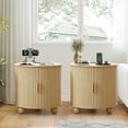thumbnail image 4 of Wirrytor Side Table with Charging Station, The Table Behind the Sofa with Storage Space and Sliding Door, Bedside Table Accent Cabinet for Living Room, Bedroom, Entryway (Oak), 4 of 9