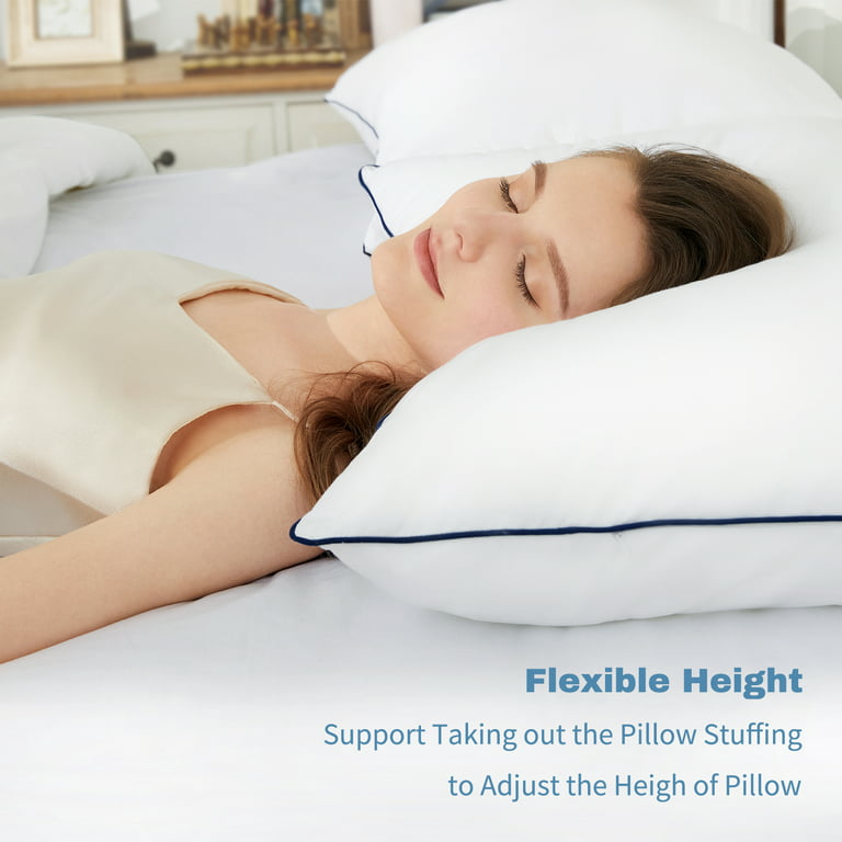Bed Pillow Set of 4 Pack Standard Size Basic Sleeping Pillows Inserts  Medium Soft/Firm Supportive for Side Back Stomach Sleeper 20x26in