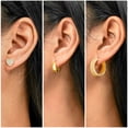 thumbnail image 2 of Juego de 3 Aros Perforados y con Forma de Corazón Pavé JeenMata en Oro Amarillo, 2 of 5