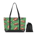 thumbnail image 7 of FORMRS Canvas Laptop Tote Bag for Women with 15.6" Computer Compartments Shoulder Handbag, American Footballs, 7 of 7