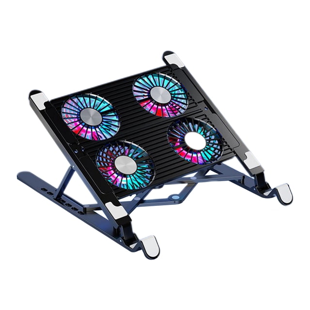 Soporte de Laptop con 4 Ventiladores y Luces LED Soledad Almohadilla de enfriamiento para computadora portátil