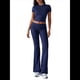 thumbnail image 2 of Pantalón de Traje de Corta Ajustado de Color Liso Azul Marino Talla S, 2 of 10