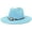 Lake Blue, variant on Women Straw Panama Hat Travel Fedora Beach Sun Hat Summer Wide Brim Straw Roll up Hat UPF 50+