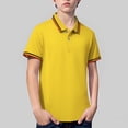 thumbnail image 5 of KAUOD Boys School 𝗨niform Polo Shirts Short Sleeve Striped Lapel Collar Tops Summer Preppy Trendy Casual Pullover Shirt, 5 of 9