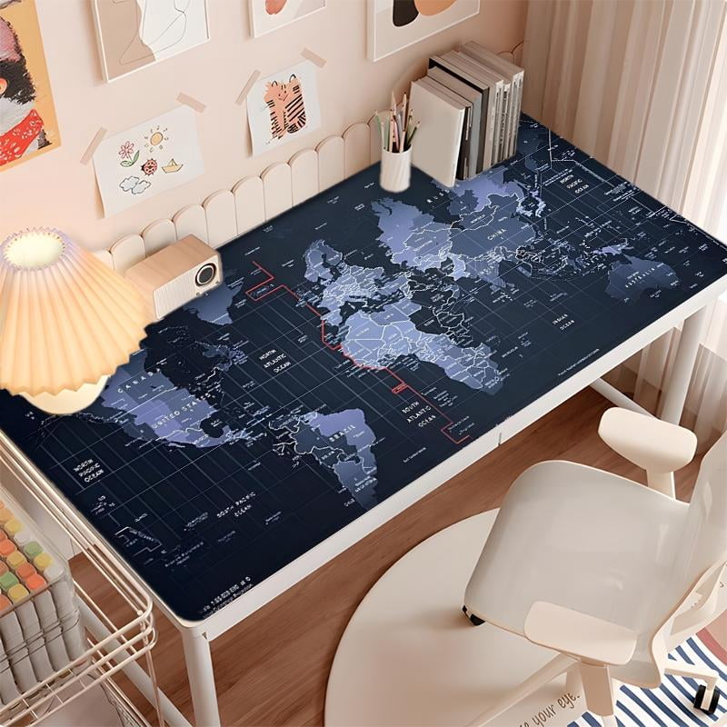 HELLOYOUNG Gaming Mouse Pad with Rubber Base, Lock Edge Anti-Slip Technology, Blue Terrain Design, Large Desk Mat for Home Office, Gamer Gift for Men Women