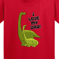 thumbnail image 4 of Inktastic I Love My Dad with Baby and Daddy Brontosauruses Youth T-Shirt, 4 of 5