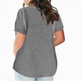 thumbnail image 3 of Towmus Plus Size Tops For Women Loose Casual Solid Color Pullover V Neck Short Sleeve Summer Tshirts Comfy Tees, 3 of 5