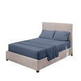 thumbnail image 4 of Juego de ropa de cama para el hogar Sábana de cama Funda de colchón Funda de almohada Juego de ropa de cama de poliéster de color sólido, Gris azul, Rey, 4pcs / set kenally HA6267-43B, 4 of 7