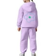 thumbnail image 7 of Bobifish Big Girls Outfit Sets Flower Print Hoodie With Jogger Pants Loose Fit Pocket Elastic Waist Casual School Daily Wear Trendy Kids Daily Wear Outfit Sets, 7 of 7