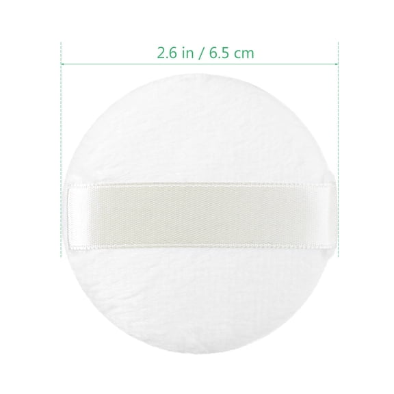 KALLORY Ultra Soft Cotton Dusting Powder Puff for Body Application, White, 3 Pieces - Gentle and