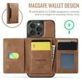 thumbnail image 3 of ELEHOLD Case for iPhone 15, 2 in 1 Detachable Leather RFID Blocking Wallet Case with Card Holder & Stand,Brown, 3 of 10
