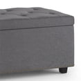 thumbnail image 4 of Hamilton Ottomane de Rangement Rectangulaire 44 Pouces L en Tissu Aspect Lin Gris Ardoise, 4 of 6