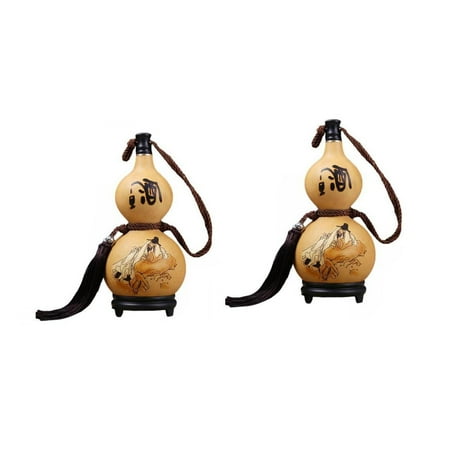 

2x Gourd Flasks with Rope Gourd Flagon for Outdoor