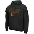 thumbnail image 2 of Men's Colosseum Black Miami Hurricanes Arch & Logo 3.0 Pullover Hoodie, 2 of 3
