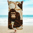 thumbnail image 3 of ZFLMY Monkey Pattern Generative Beach Towel for Women, Ultra-Soft Microfiber, Bathroom, Beach, Yoga, Camping, Hiking, 100% Polyester Material 55.1x27.6in, 3 of 7
