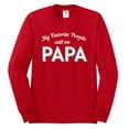 thumbnail image 2 of Wild Bobby My Favorite People Call Me PAPA Father's Day Men Long Sleeve Shirt, Red, X-Large, 2 of 5