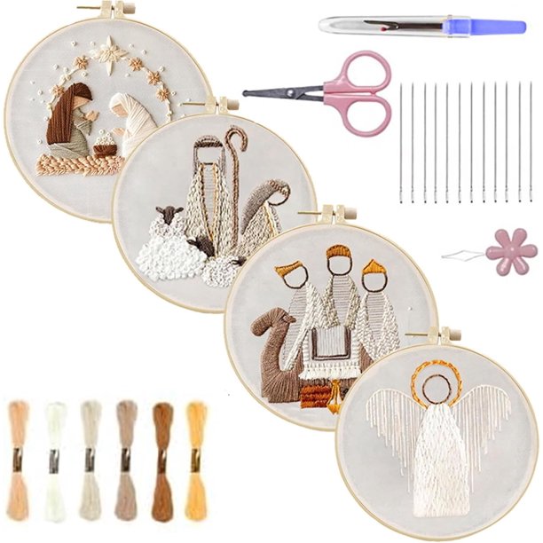 Kit de bordado navideño xinyu para principiantes 4 piezas