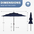 thumbnail image 2 of JUSTLET Upgraded 9ft Outdoor Solar Market Umbrella with LED Lights for Patio and Garden，Navy Blue, 2 of 9