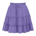 thumbnail image 6 of MYAOYI Skirts for Women Pleated Ruffle Skirt Color Casual Elastic Waist Loose, 6 of 6