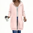 thumbnail image 5 of Resicozy Long Hoodies for Women Zip Up Double Zipper Solid Color Jacket Tunic Sweatshirts Fall Winter Fashion Clothes Pink L, 5 of 7