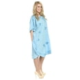 thumbnail image 3 of HAPPY BAY Women's Summer Loungewear Loose Caftan Knee Length Top Sleepwear 2X-3X Mary Blue_C746, 3 of 3