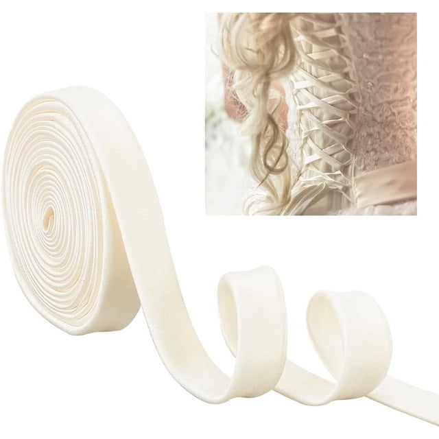 Corsé de satén beige ajustable de 137,8 pulgadas para mujer, ideal para vestidos de novia. Se puede reemplazar con cremallera o botones.