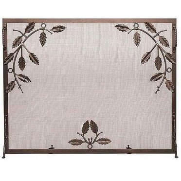 Minuteman G-3830Z Weston Fire Screen wLeaf Motif Bronze