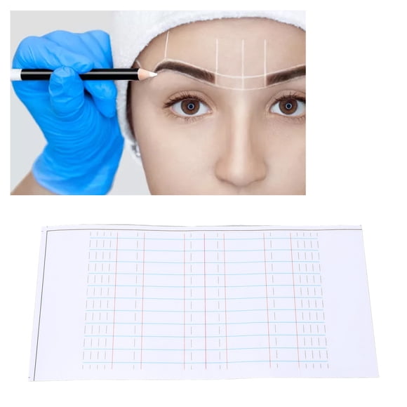 Pegatina de Regla de Medición de Cejas, Desechable Transparente de 12 Hoja de Plantilla de CEJA Profesional Para Diseño Cejas