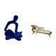thumbnail image 5 of Escultura de figura de pensador abstracto y modelo de sofá cama de madera en miniatura para oficina, bar, boda, adorno de escritorio y decoración de m, 5 of 8