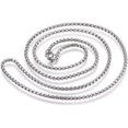 thumbnail image 1 of Collar de cadena de caja de 2,5 mm, estilo minimalista, ideal para hombres y mujeres. Joyería personalizada. Color acero inoxidable. 60 cm (23,62 pulgadas)., 1 of 2