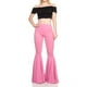 thumbnail image 5 of Minnieouse Pantalones acampanados versátiles de algodón para mujer con pantalones acampanados de cintura alta con ajuste elástico Prendas para la parte inferior del cuerpo rosa METRO, 5 of 6
