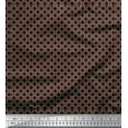 thumbnail image 1 of Soimoi Brown Georgette Viscose Fabric Square Geometric Print Fabric by the Yard 42 Inch Wide, 1 of 3