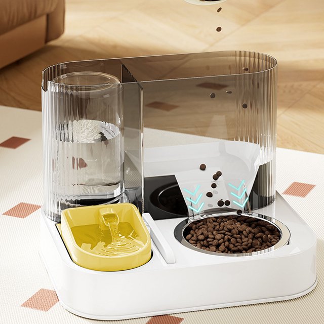 Comedero Automático Para Mascotas, Dispensador De Agua Y Alimentador De Comida Para Gatos Que Ahorra Espacio A Prueba De Fugas, Fácil De Limpiar Para El Hogar