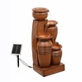 thumbnail image 6 of Teamson Home 28.7" 4-Tier Cascading Bowl Solar Powered Water Fountain for Outdoor Living Spaces, Terracotta, 6 of 12