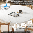 thumbnail image 5 of Cvortll 42"Round Dining Table，Elegant Tulip Table Round for Kitchen with Marble Dining Table and Base，Mid-Century Modern Round Coffee Table，Kitchen Living Room Home Office, White, 5 of 10