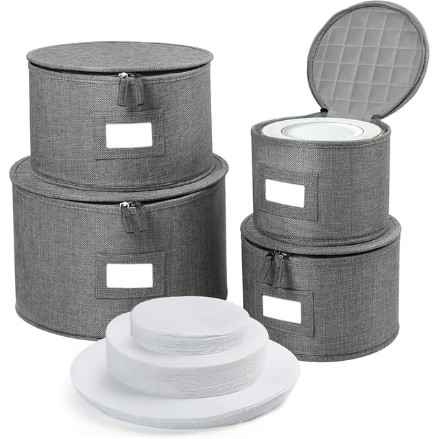 Cup and Mug Storage Container Hard Shell China Coffee Mug Storage Box for Moving with Dividers Handles Holds Tea Cups