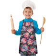 thumbnail image 2 of Pioneer Flower Floral Print Pattern Kids Aprons for Girls and Boys,Adjustable Neck Strap Toddler Aprons for Kids Cooking Baking, 2 of 7