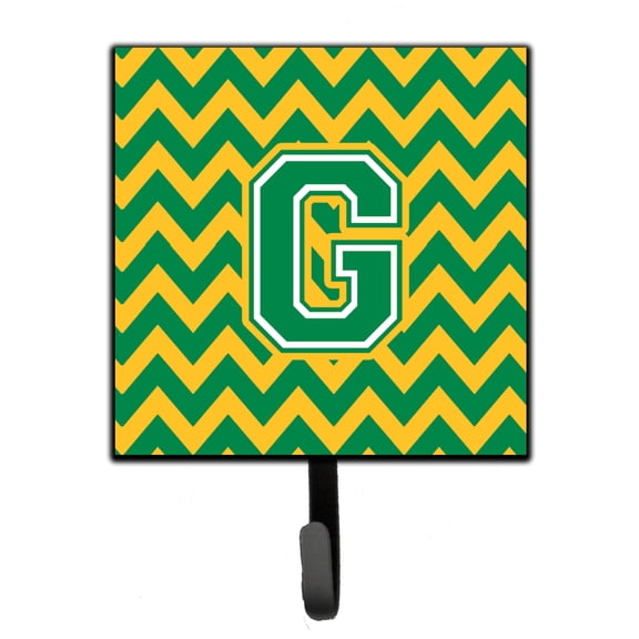 Letter G Chevron Green and Gold Leash or Key Holder