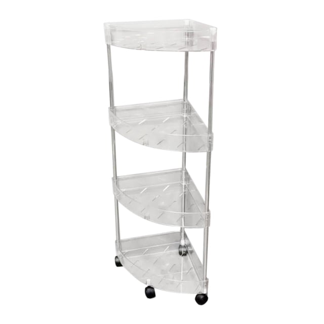 Siruishop Rolling Storage Cart Kitchen Shelf Organizer Multi Layer Bathroom Standing Shelf for Cabinet Kitchen Laundry Rooms Countertop 4 layer