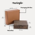 thumbnail image 2 of MakerFlo Dark Walnut Pine Wood Cigar Box with Hinged Lid & Front Clasp, Black Felt Lined, 8.5" x 8" x 2.4", Ideal for Crafts, Laser Engraving, Epoxy, UV DTF & Vinyl, Pack of 1, 2 of 11