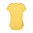 thumbnail image 4 of Wenyuyu Womens Summer Tops Short Sleeve Shirts Trendy Casual Clothes V Neck Tee Shirts Button Solid Tunic Blouses Yellow L, 4 of 6