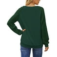 thumbnail image 5 of UVN Sweatshirts for Women Crewneck Cable Knit Sleeve Sweaters Casual Fall Tunic Tops, 5 of 9