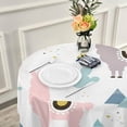 thumbnail image 5 of Dreamtimes 60" Cute Colorful Alpaca Round Tablecloth, Table Cover Water Resistant Spill Proof Large Table Cover for Indoor & Outdoor Family Gathering Dinner, Hotel, BBQ, 5 of 7