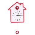 thumbnail image 2 of Diseño de estilo nórdico Reloj de cuco moderno simple Reloj de informe Reloj oscilante Reloj de pared (rojo), 2 of 8