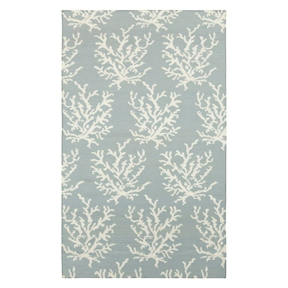 Surya Boardwalk 2 x 3-Feet Bay Area Rug - Sky Blue & Ivory